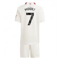 Camiseta Manchester United Mason Mount #7 Tercera Equipación Replica 2023-24 para niños mangas cortas (+ Pantalones cortos)